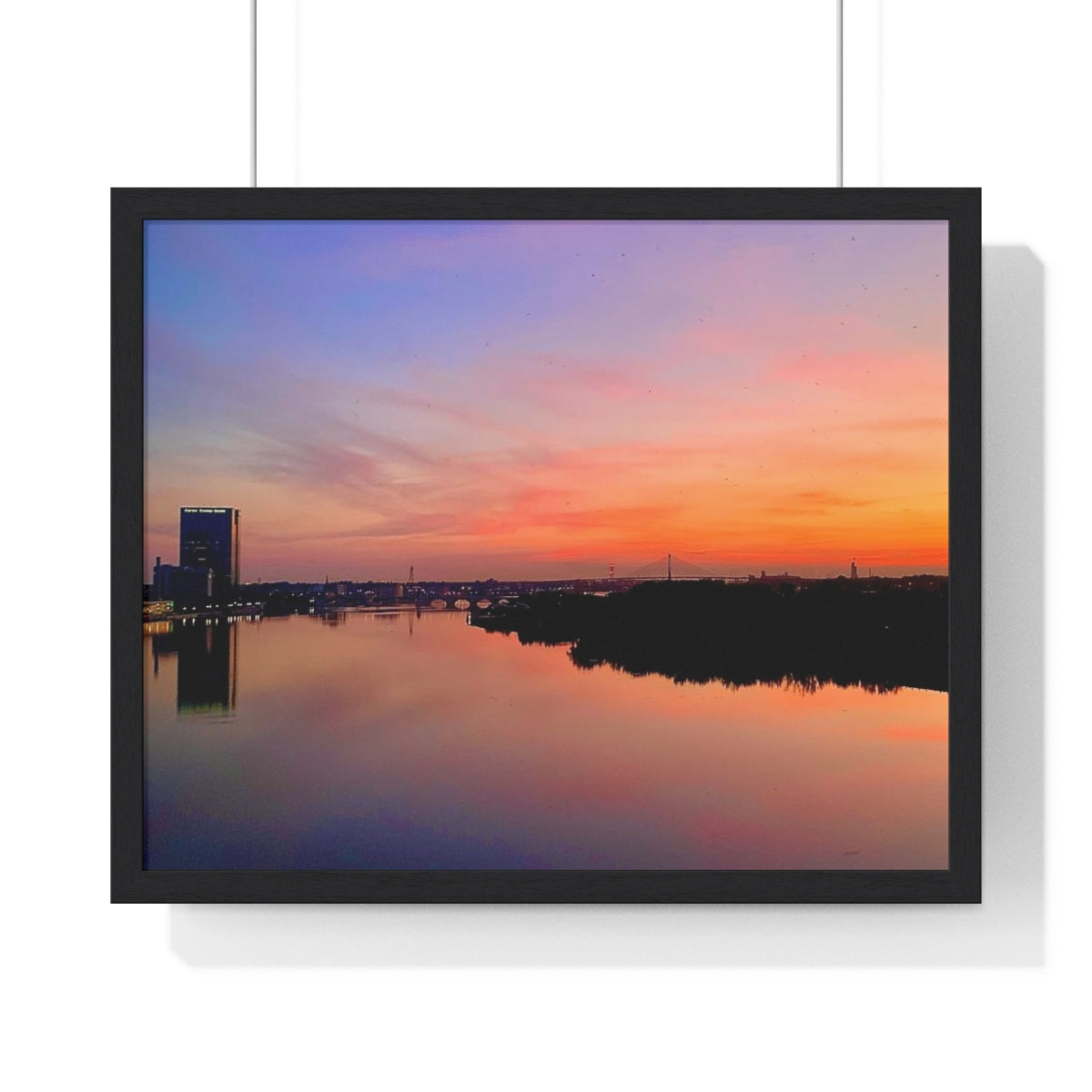 Glass City Sunset Premium Framed Horizontal Poster (14 Variations)
