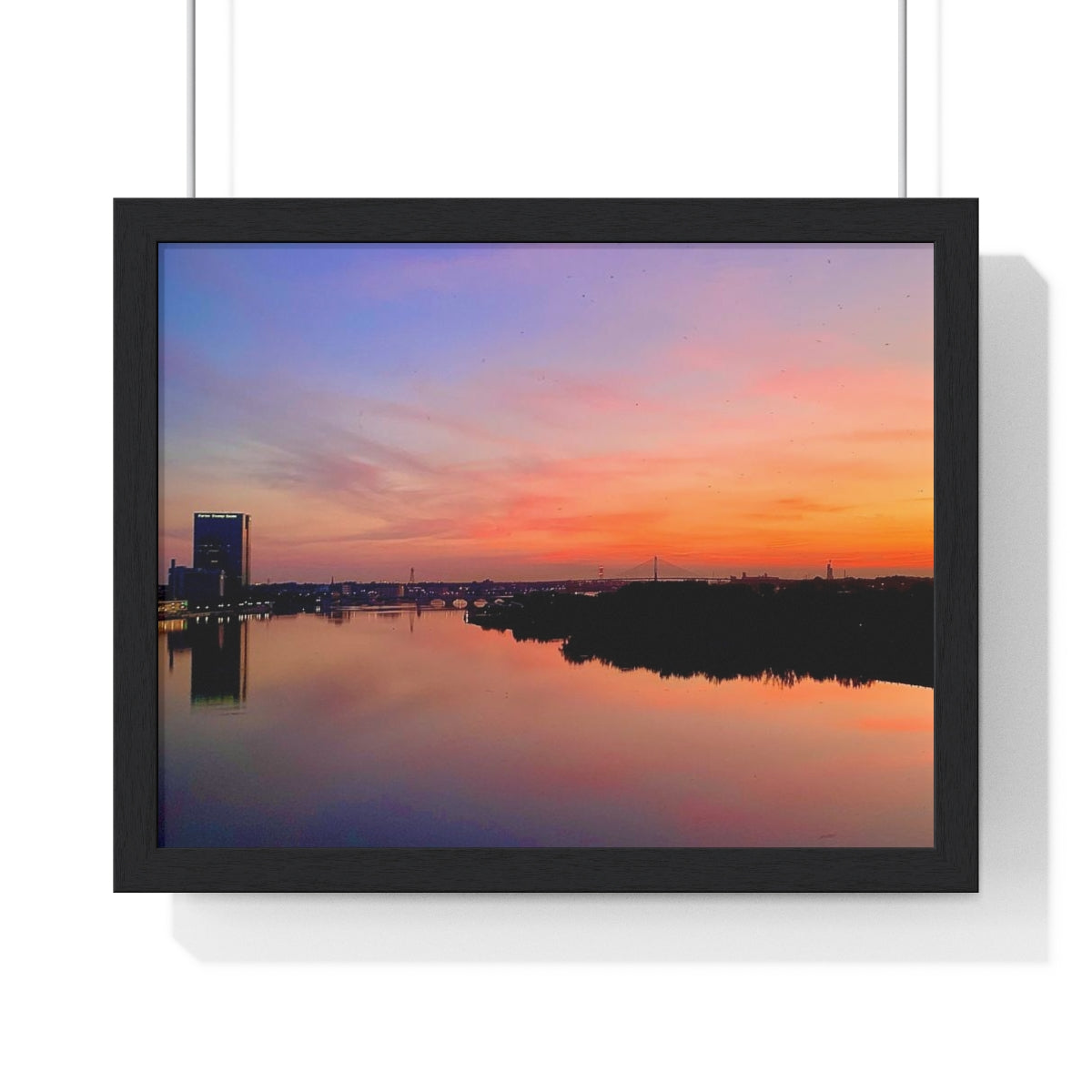 Glass City Sunset Premium Framed Horizontal Poster (14 Variations)