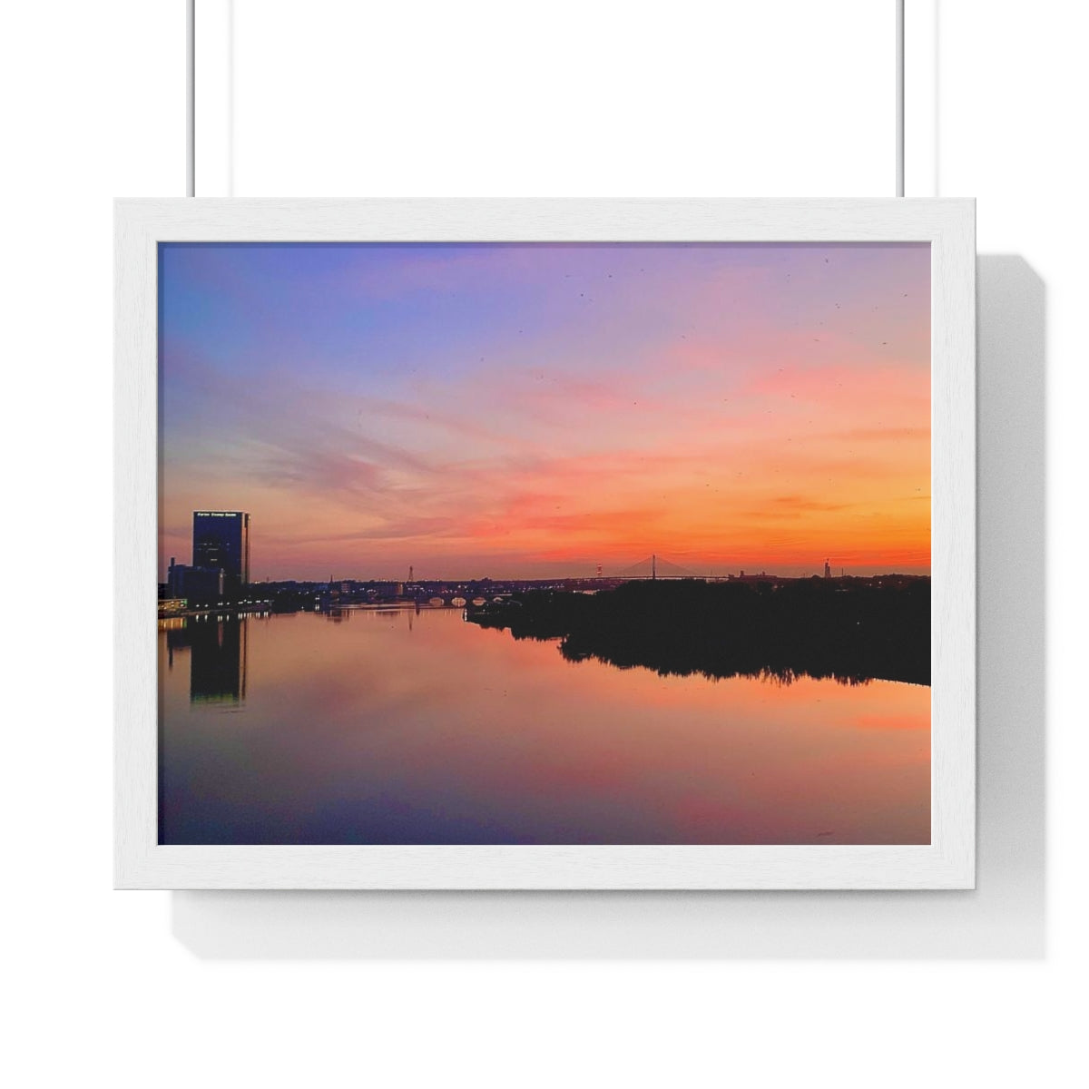 Glass City Sunset Premium Framed Horizontal Poster (14 Variations)