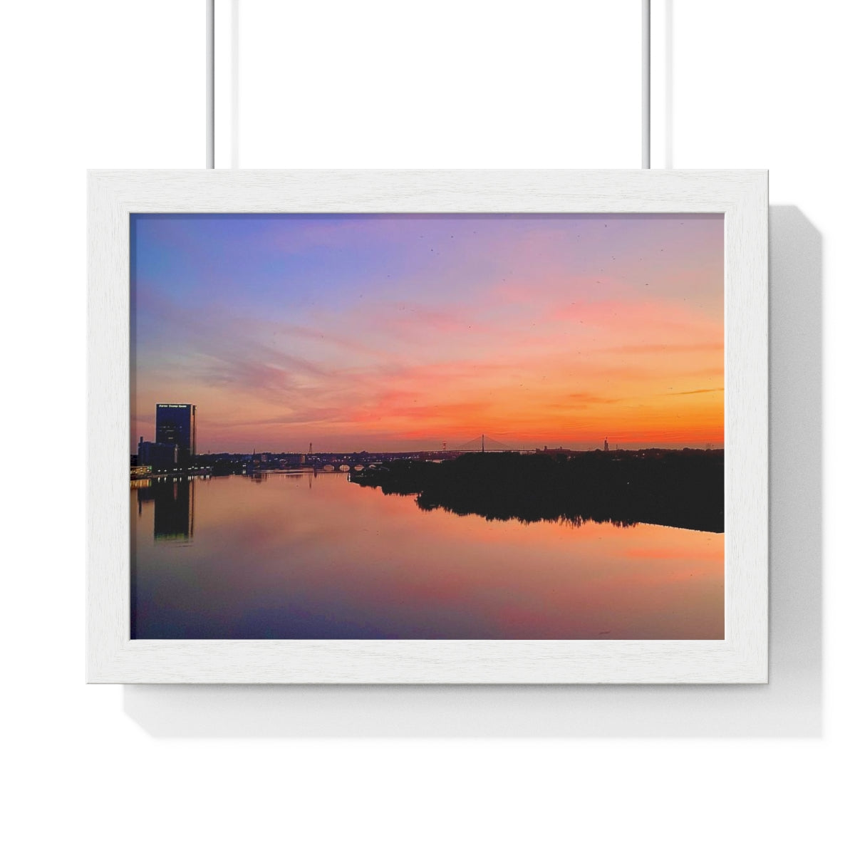 Glass City Sunset Premium Framed Horizontal Poster (14 Variations)