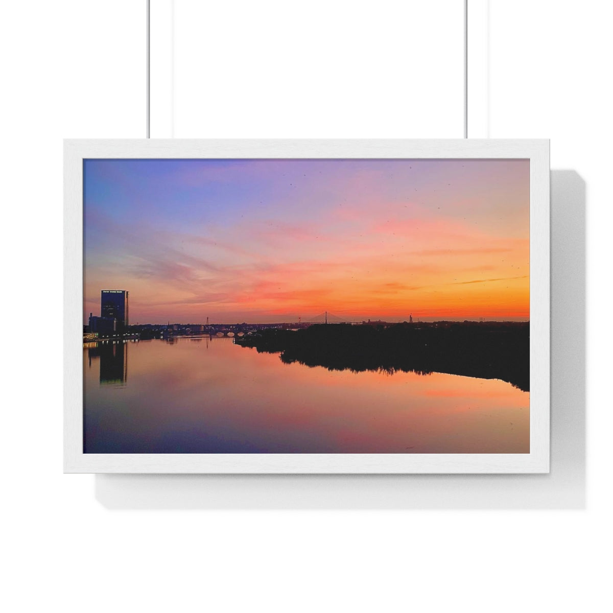 Glass City Sunset Premium Framed Horizontal Poster (14 Variations)