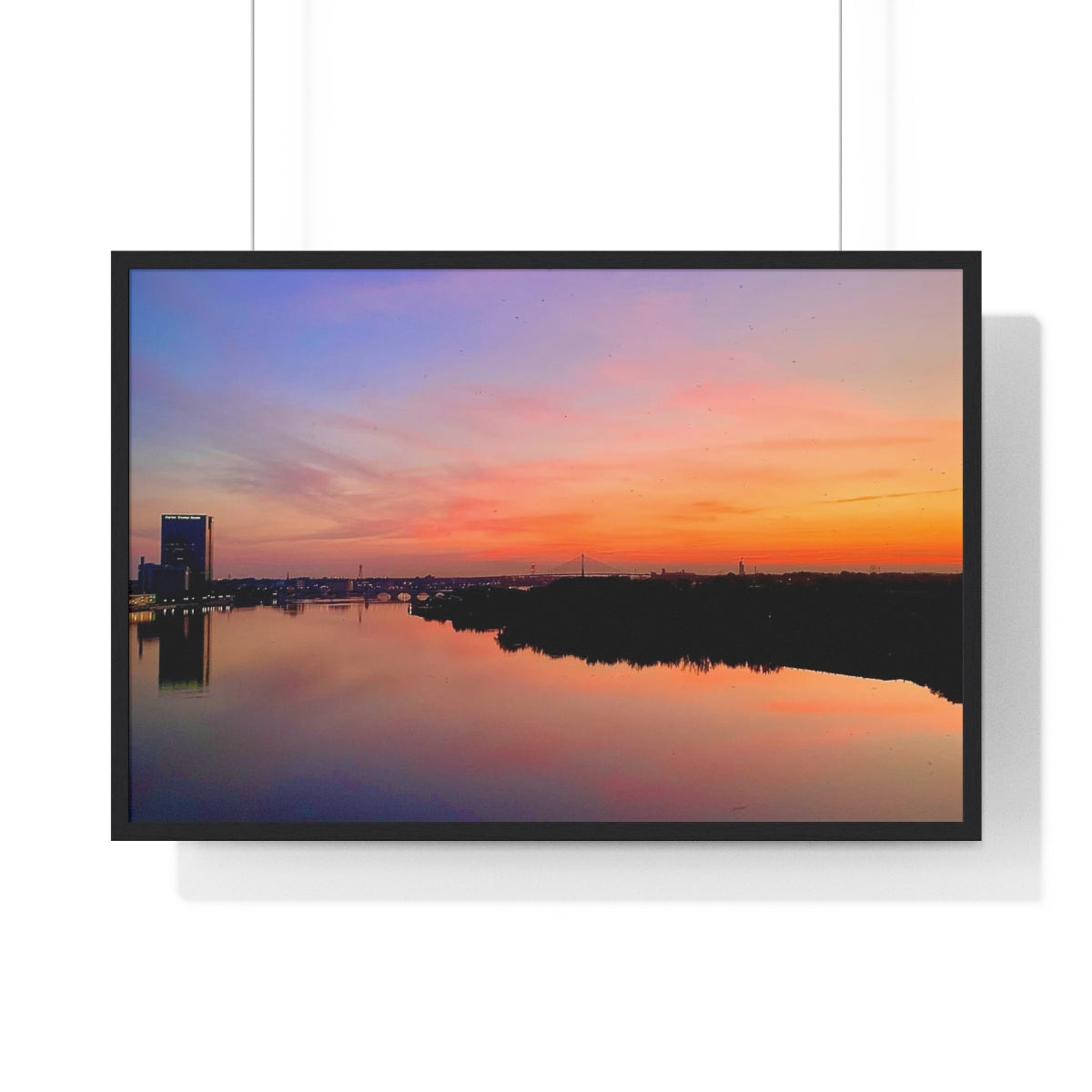 Glass City Sunset Premium Framed Horizontal Poster (14 Variations)