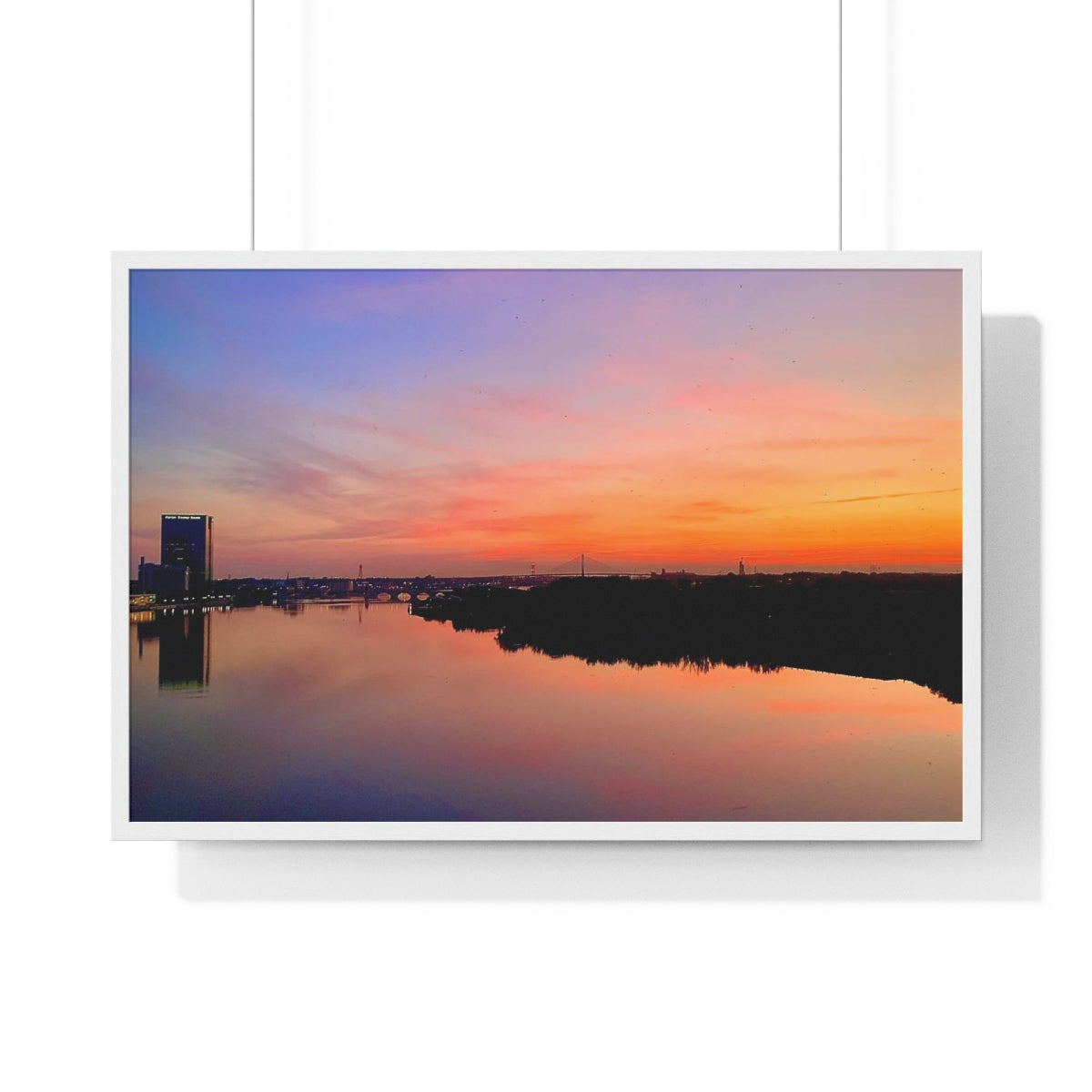 Glass City Sunset Premium Framed Horizontal Poster (14 Variations)