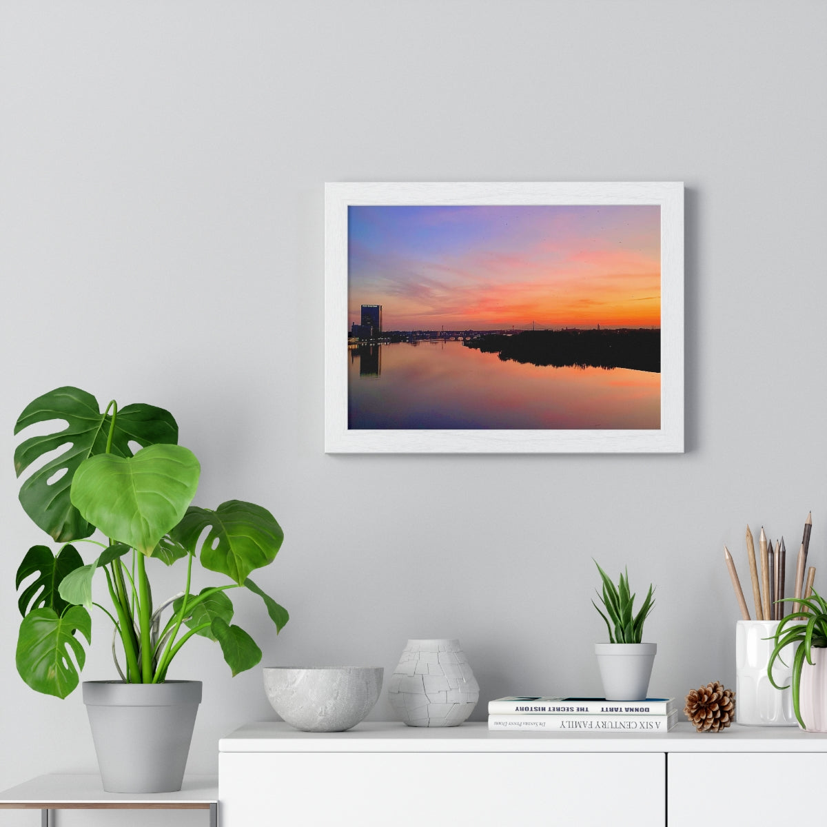 Glass City Sunset Premium Framed Horizontal Poster (14 Variations)