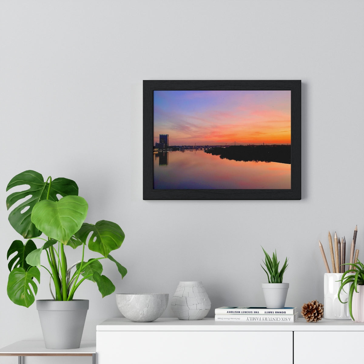 Glass City Sunset Premium Framed Horizontal Poster (14 Variations)