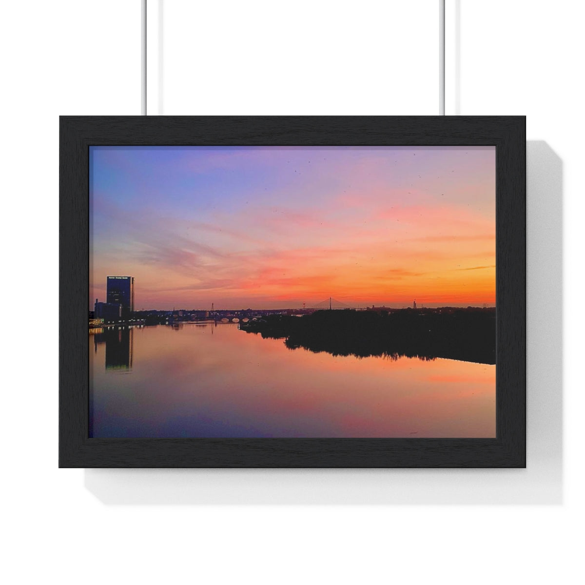 Glass City Sunset Premium Framed Horizontal Poster (14 Variations)