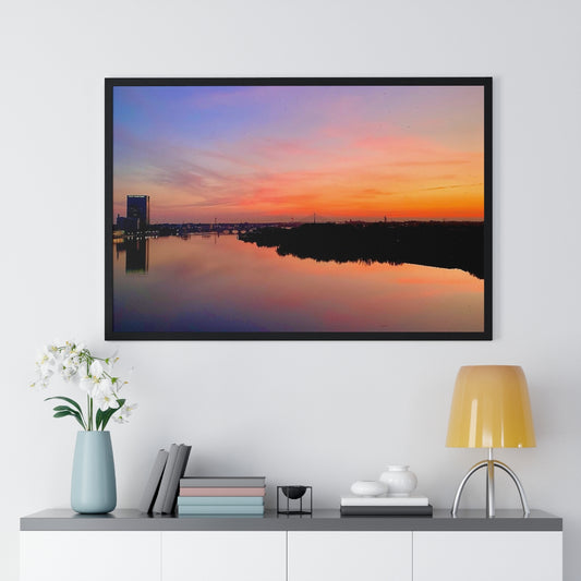 Glass City Sunset Premium Framed Horizontal Poster (14 Variations)