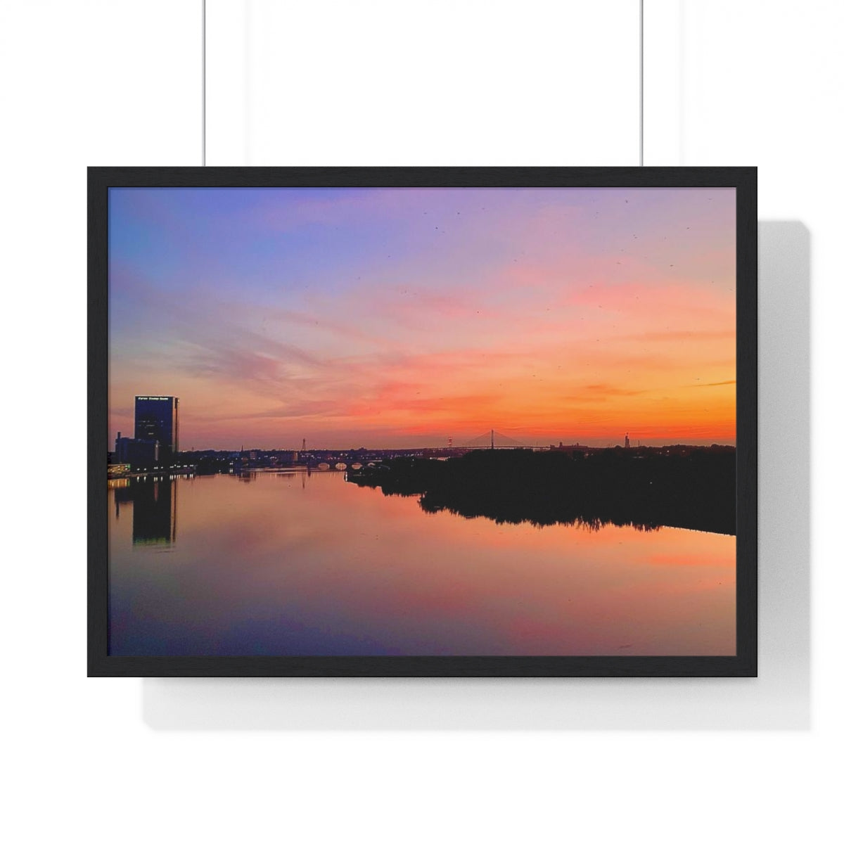 Glass City Sunset Premium Framed Horizontal Poster (14 Variations)